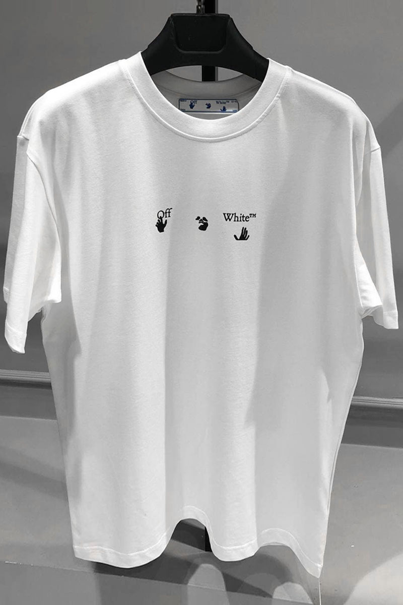 Off-White Белая оверсайз футболка 21SS Black Marker