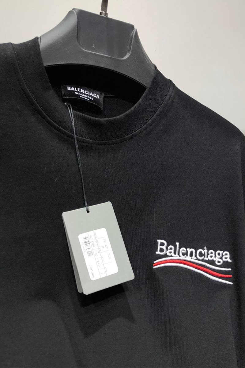 Balenciaga Мужская оверсайз футболка чёрного цвета