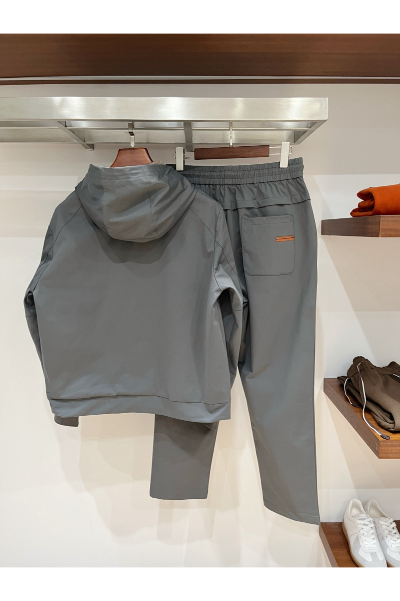 Zegna Мужской серый костюм premium