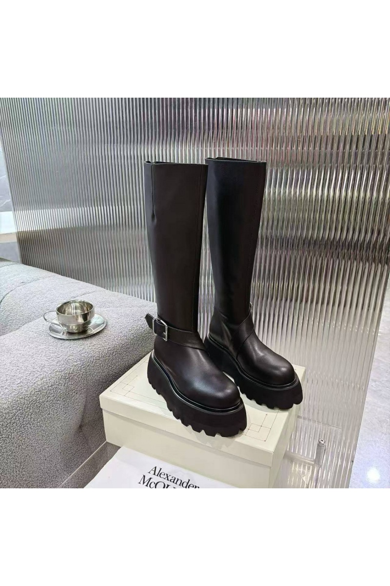 Alexander McQueen Женские кожаные сапоги 
