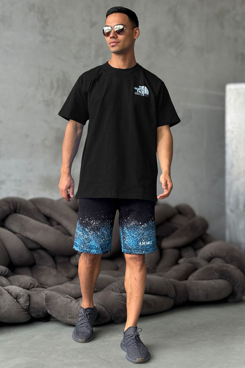 Gucci Оверсайз футболка TNF Collaboration landscape print - Black