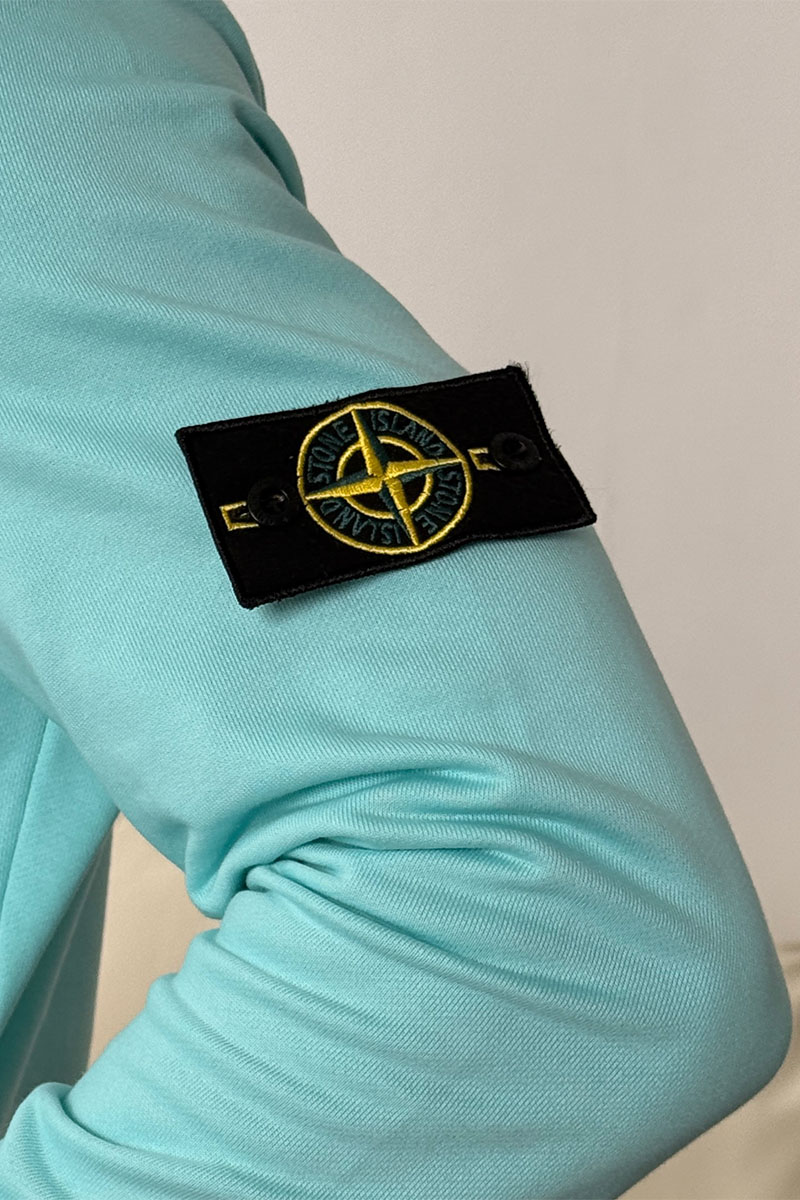 Stone Island Мужское худи бирюзового цвета Compass-patch