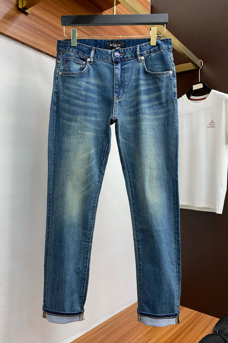 Kiton Мужские синие джинсы Premium