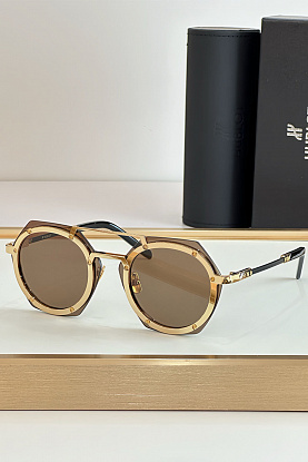 Солнцезащитные очки Round - Gold  / Brown