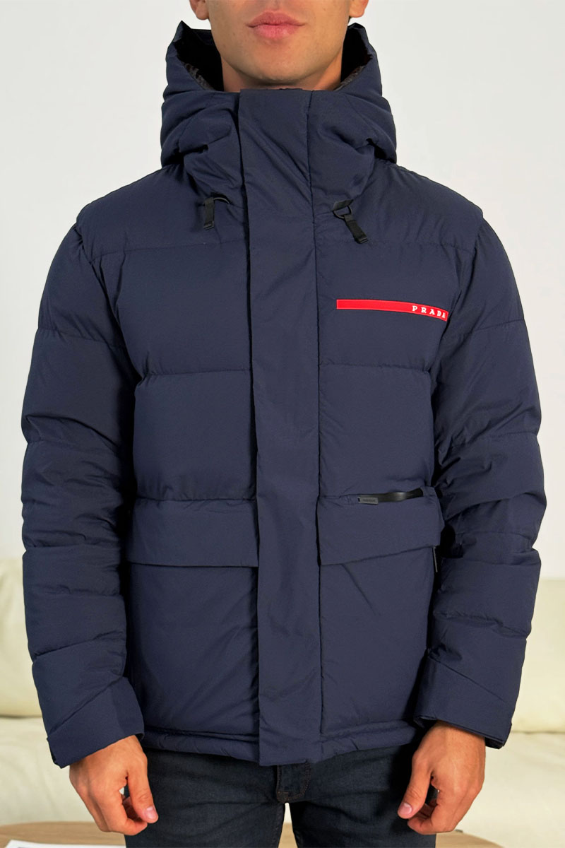 Prada Мужской пуховик Linea Rossa - Navy