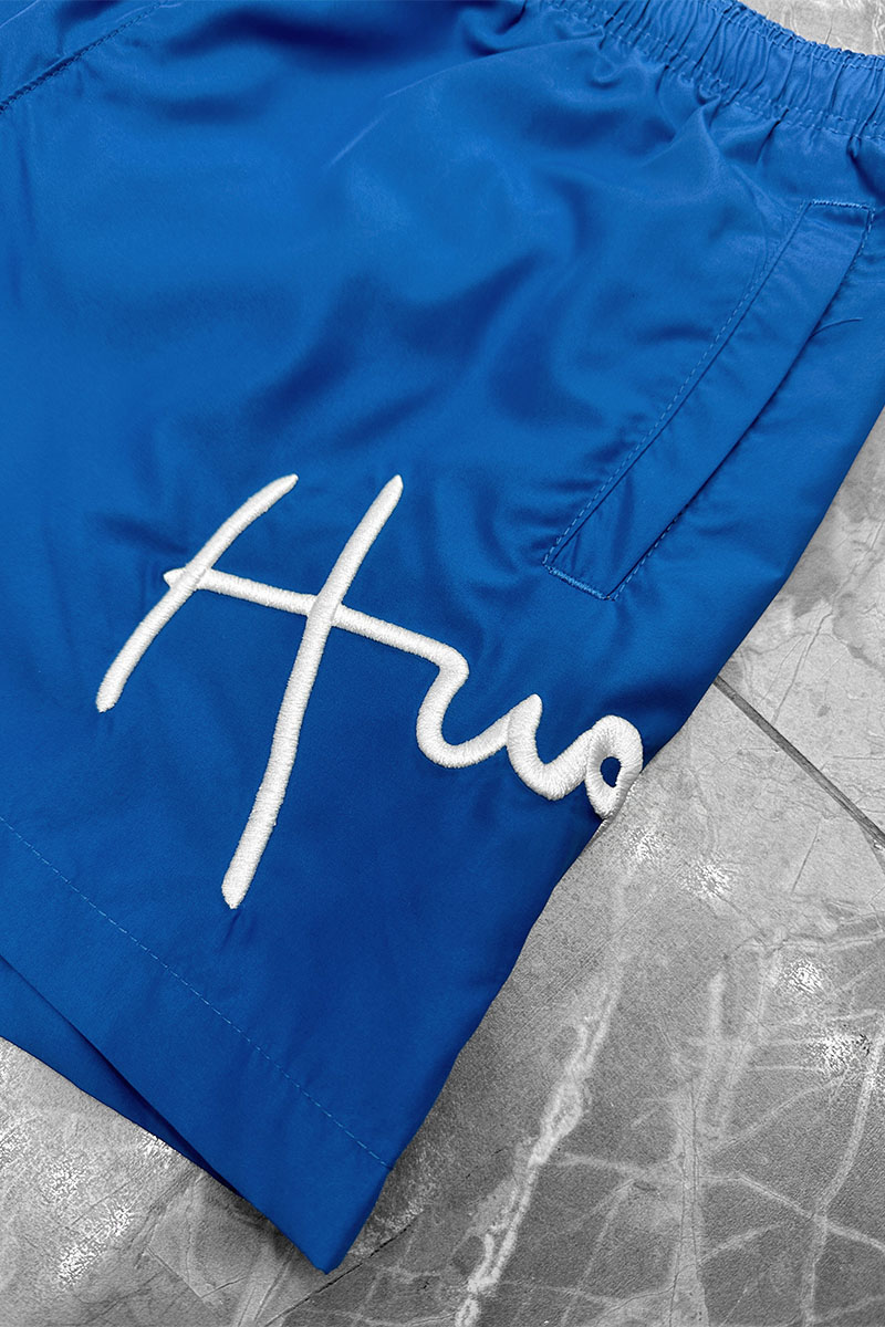 Hugо Воss Мужские синие шорты Dugo logo-embroidered 