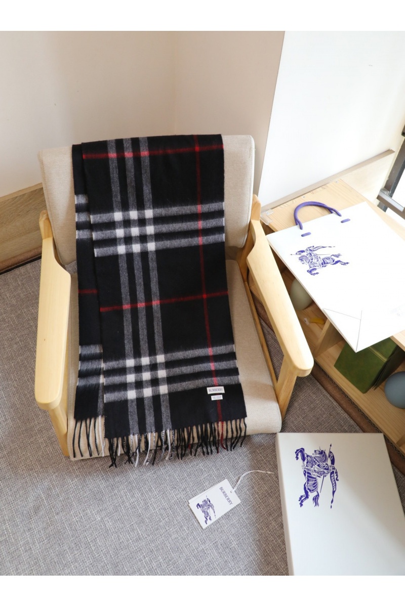 Burberry Шарф two-tone Check premium 168x30 см - Black