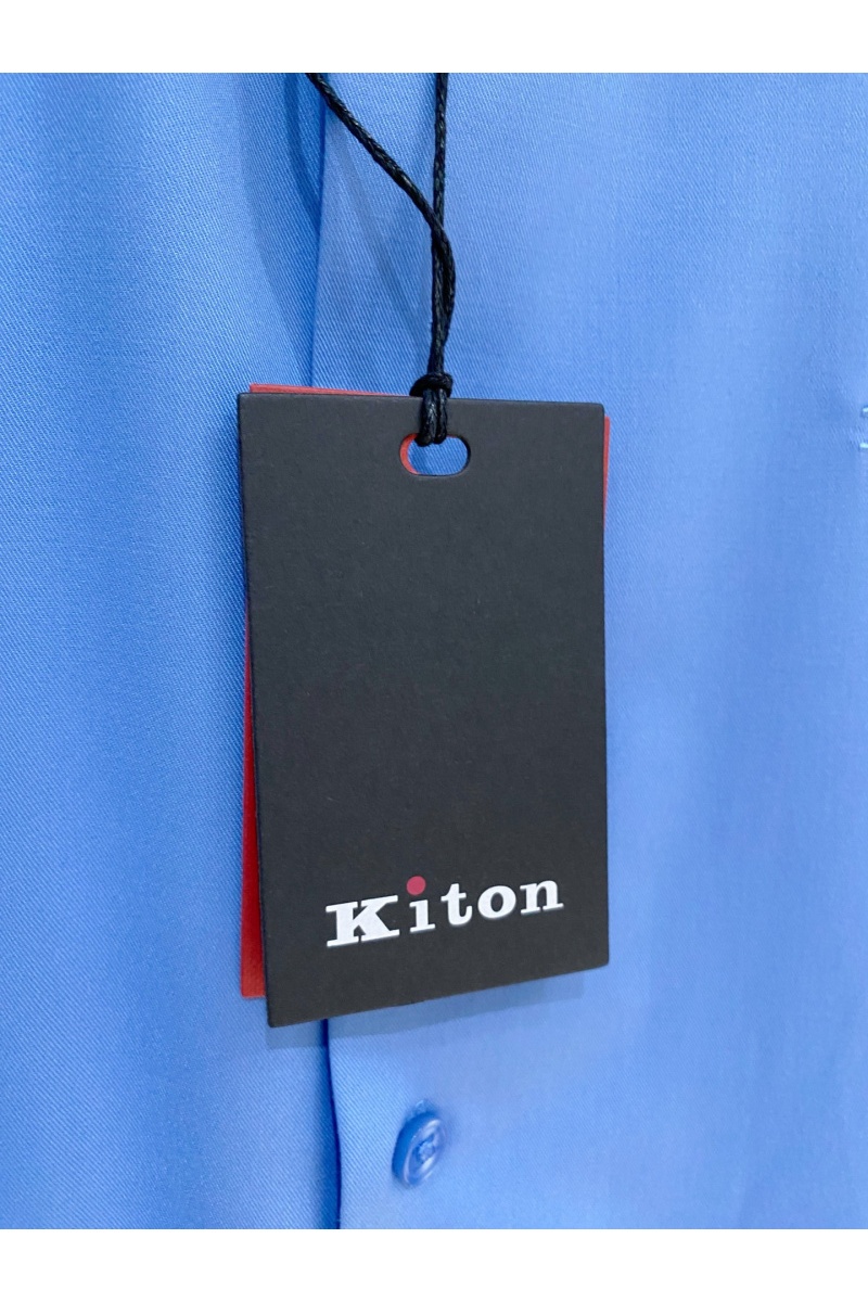 Kiton Мужская синяя рубашка premium