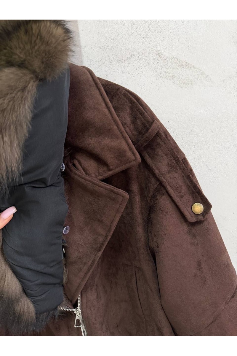Max Mara Женский бомбер с натуральным мехом premium