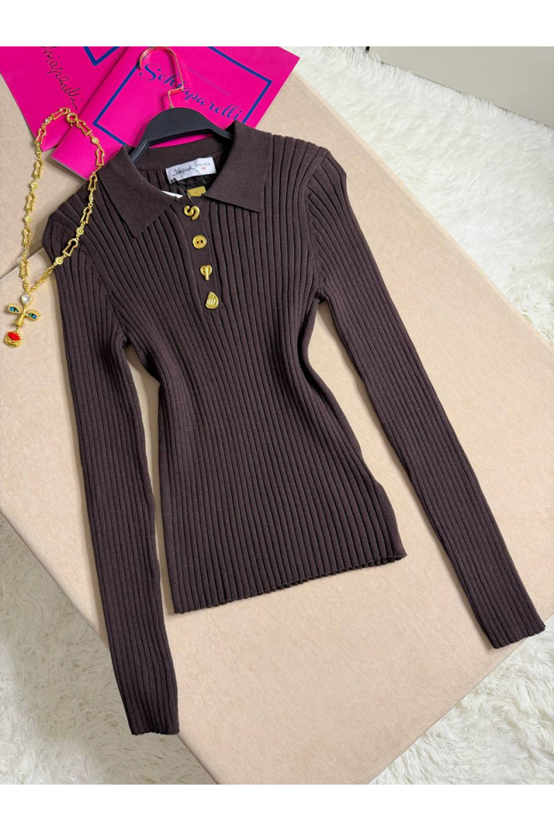Schiaparelli Женское поло с длинным рукавом premium - Brown