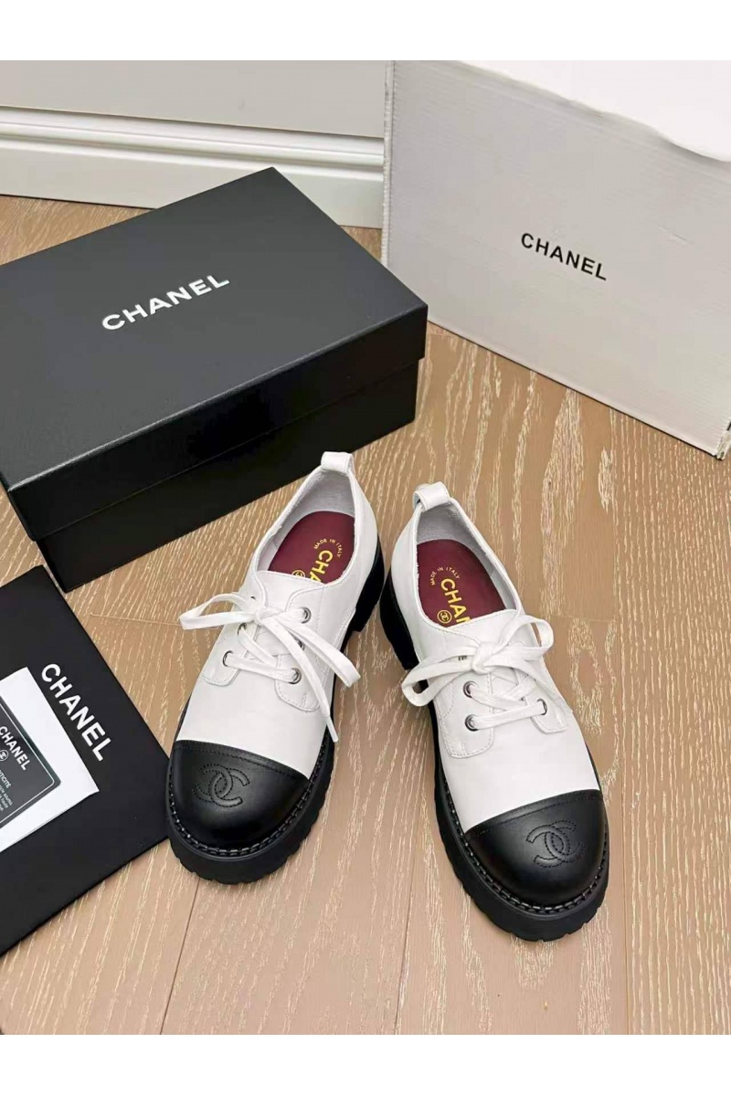 Chаnеl Женские кожаные ботинки дерби premium