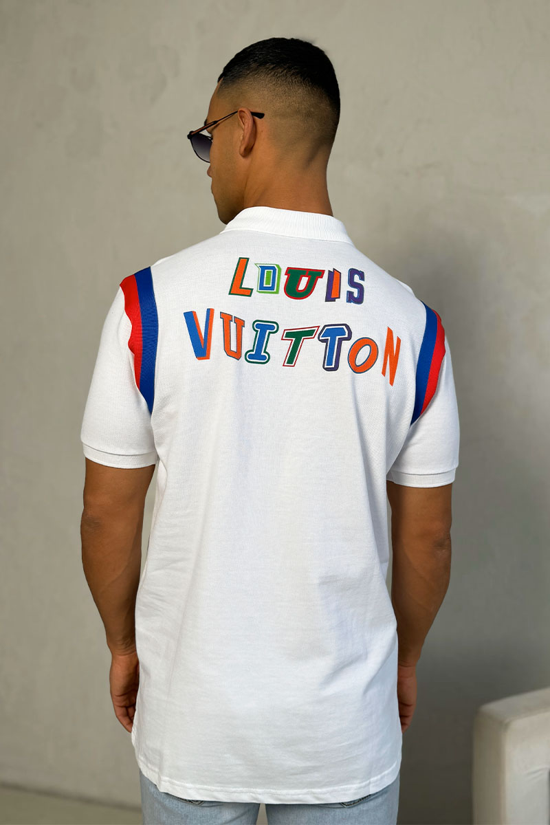 Lоuis Vuittоn Мужское поло белого цвета logo-print