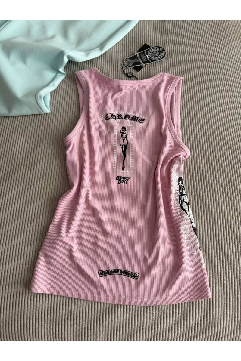 Chrome Hearts Женская розовая майка premium