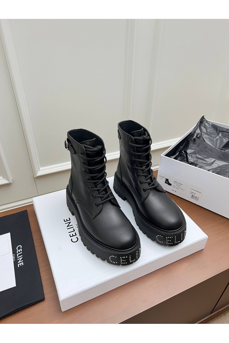 Celine Женские кожаные ботинки premium