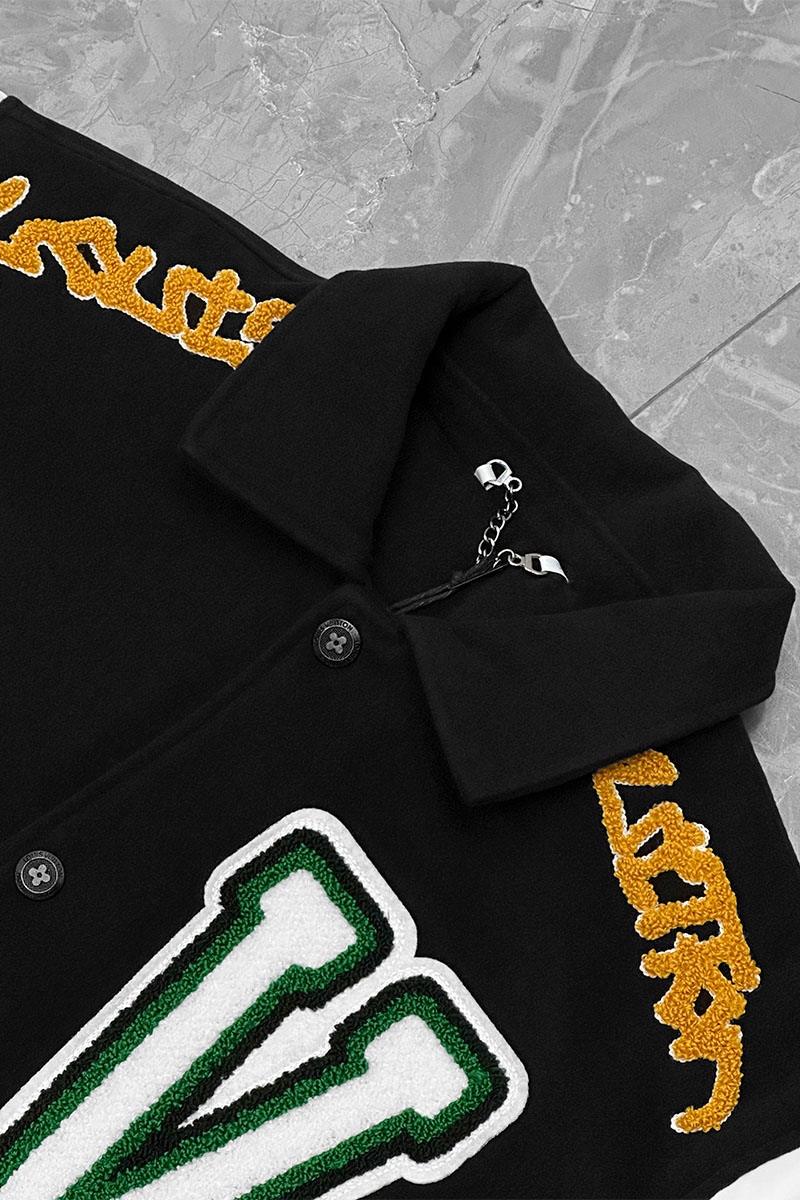 Lоuis Vuittоn Мужской чёрный бомбер Varsity Blouson multi-patch