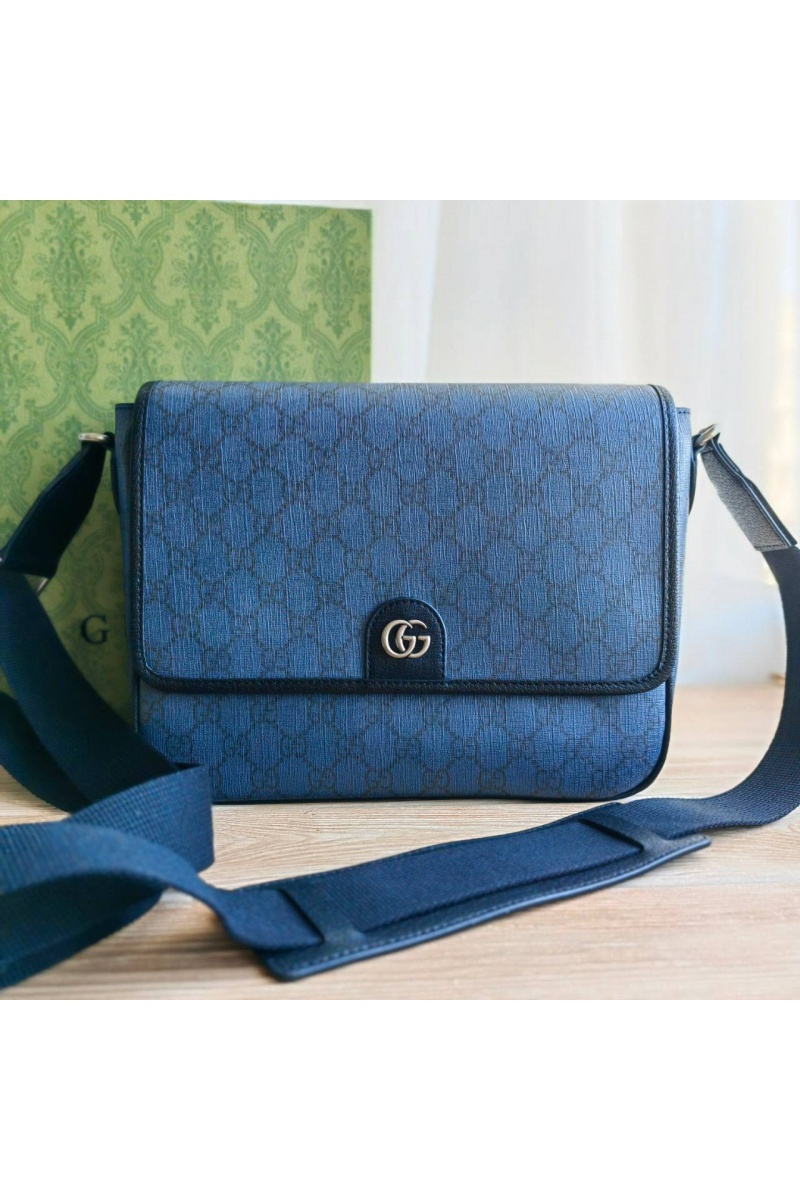 Gucci Мужская кожаная сумка-мессенджер Ophidia 25x20 см