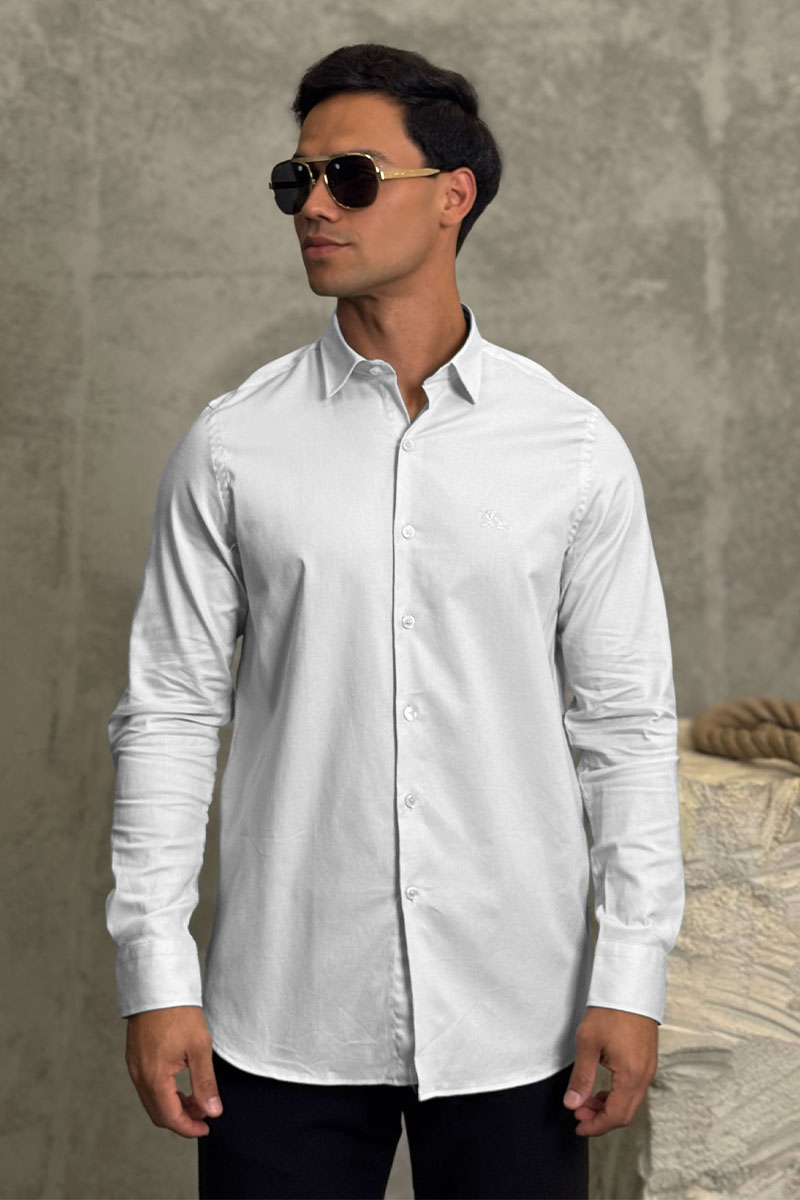 Burberry Мужская рубашка logo-embroidered - White 