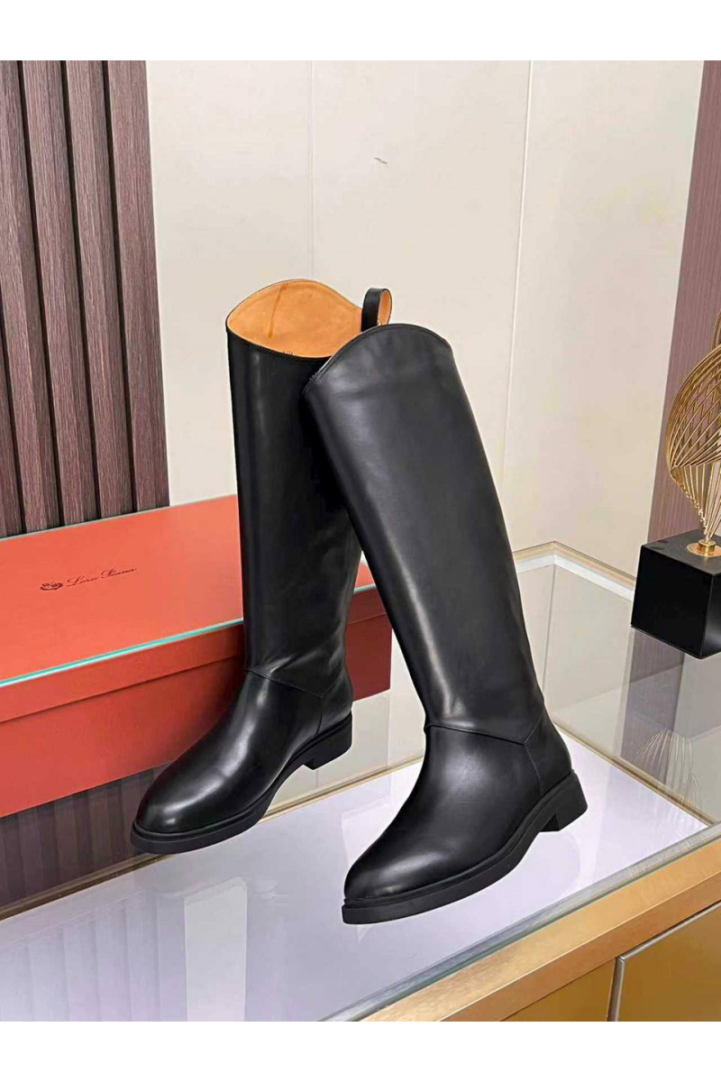 Loro Piana Женские кожаные сапоги premium - Black