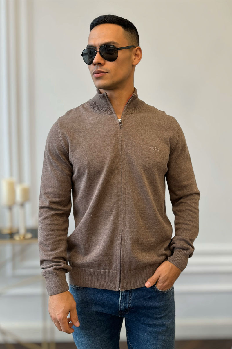 Hugо Воss Мужская кофта zip-up - Brown