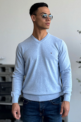 Мужской джемпер logo-embroidered - Blue 