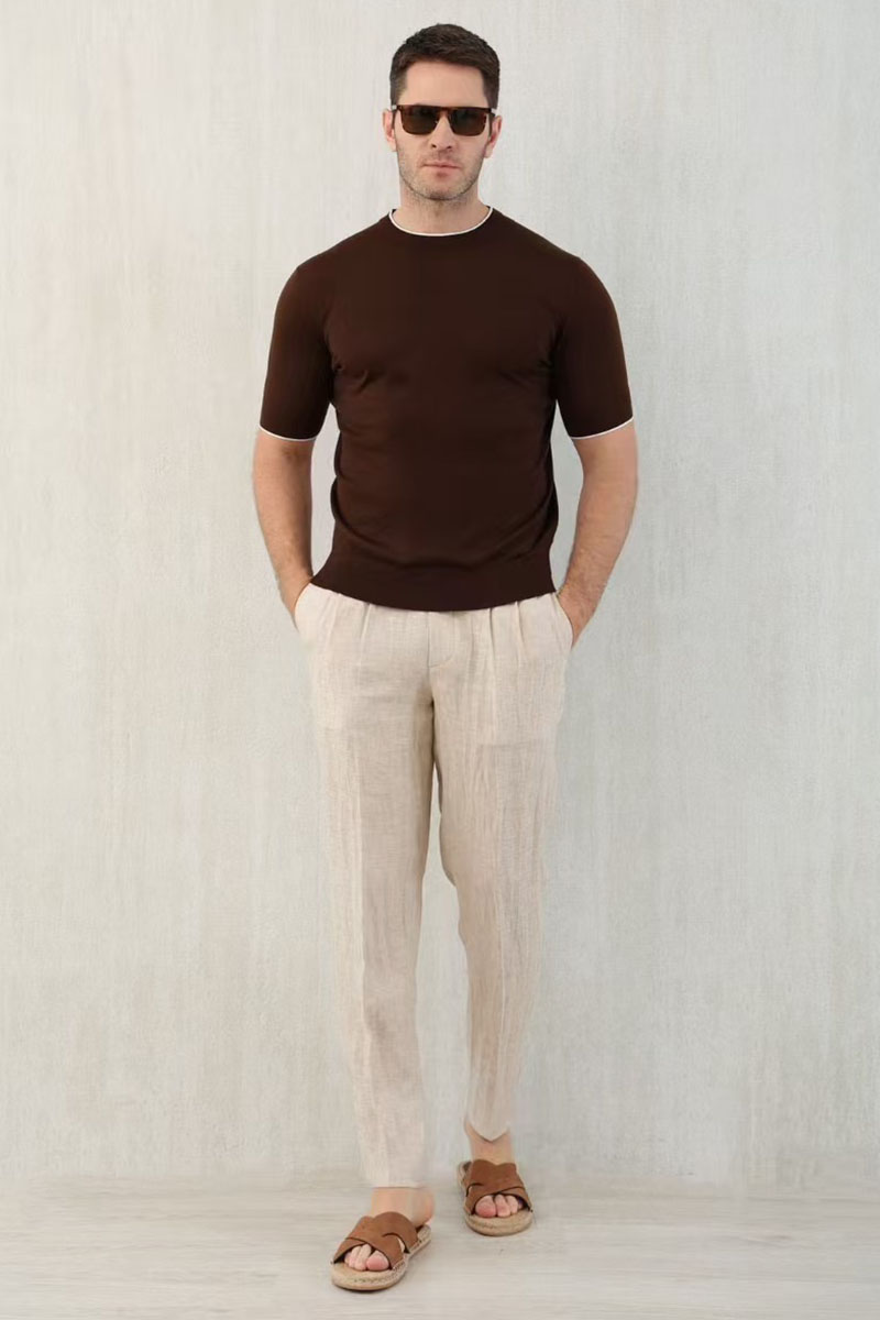 Designer Льняные брюки Premium - Beige