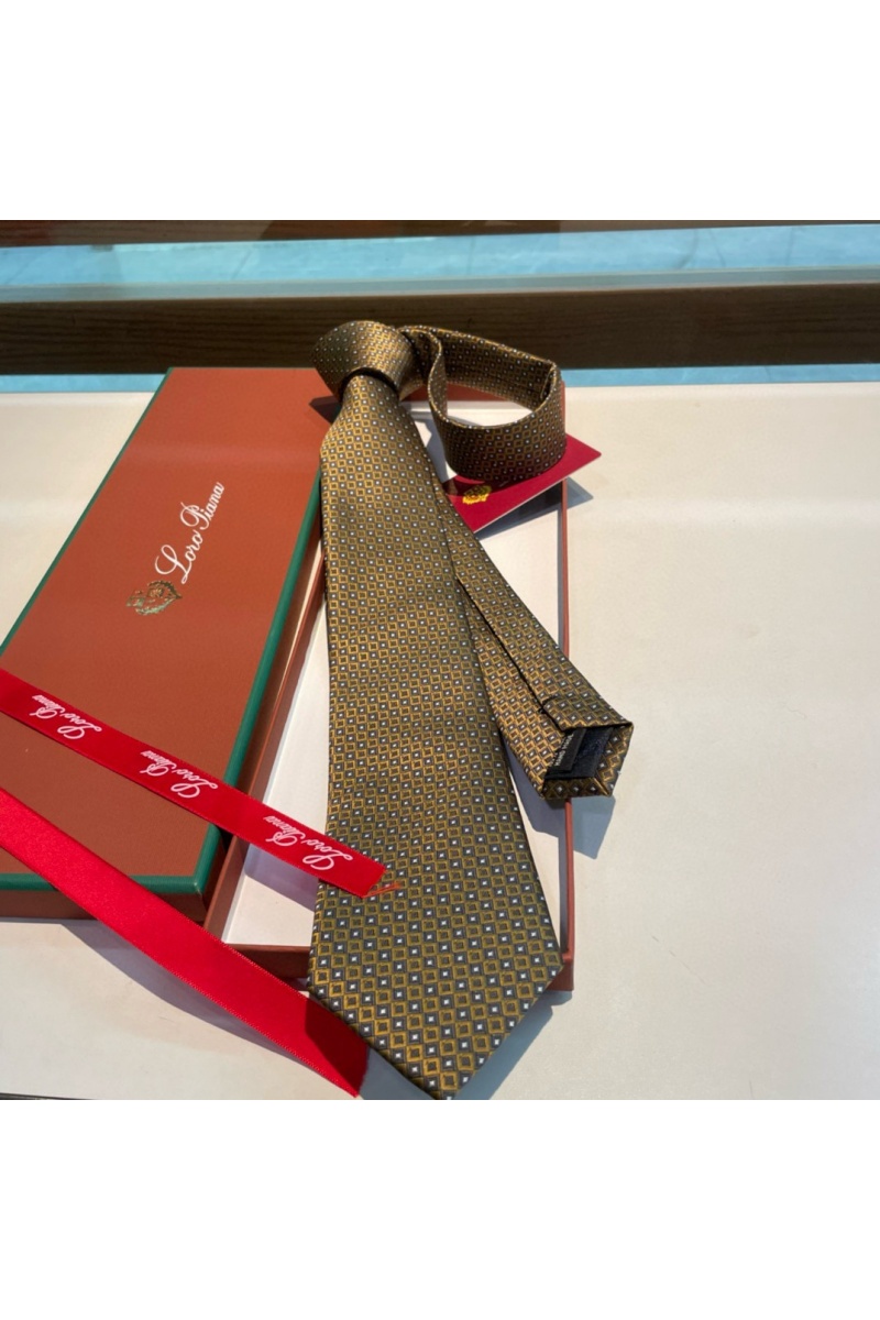 Loro Piana Галстук geometric logo-print premium - Brown
