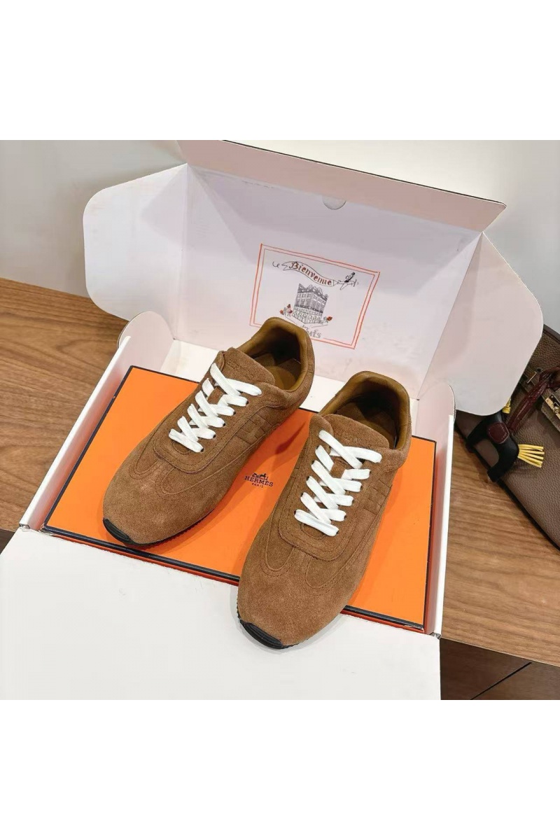 Hermes Женские замшевые кроссовки Master Tenis Master premium