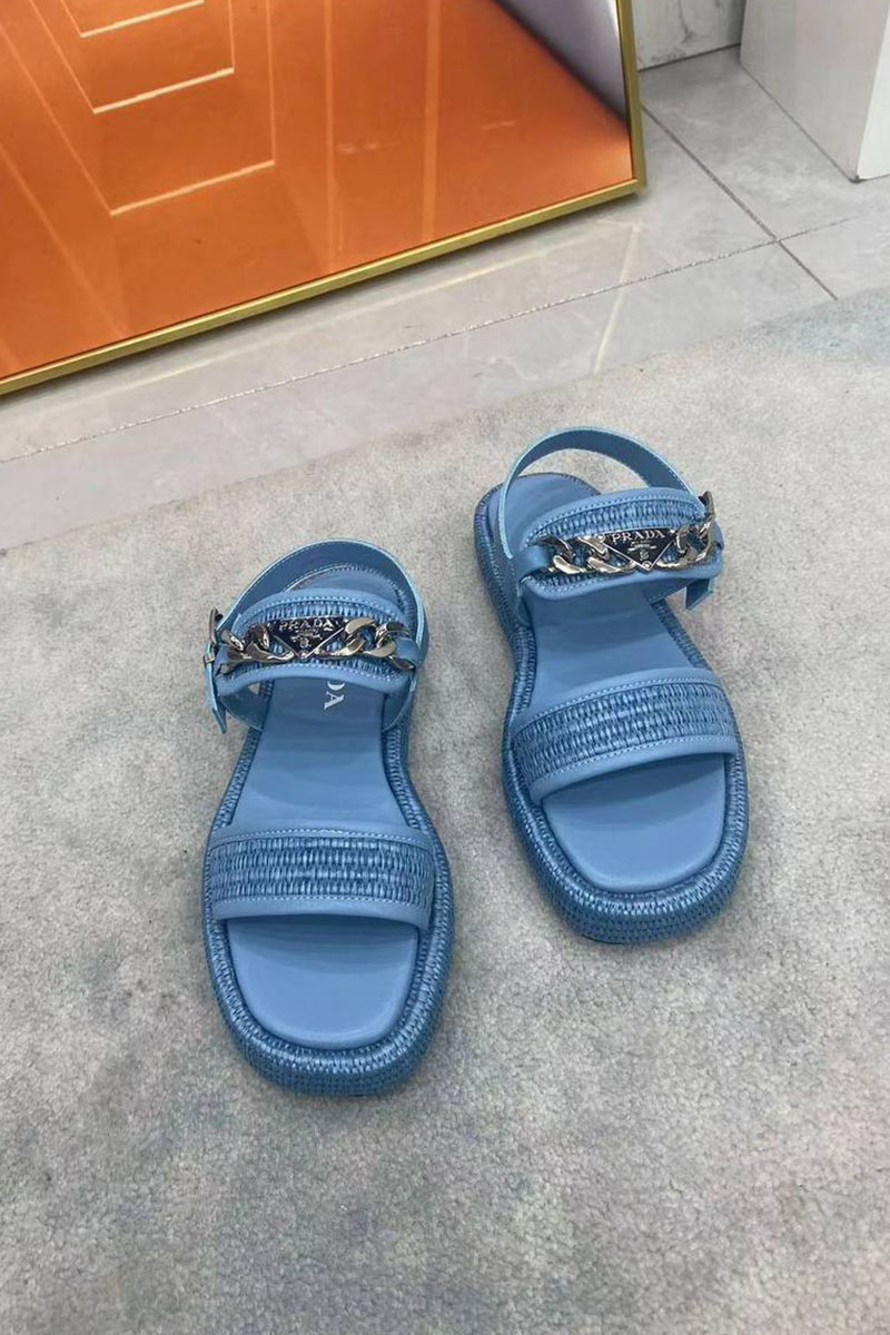 Prada Женские сандалии синего цвета