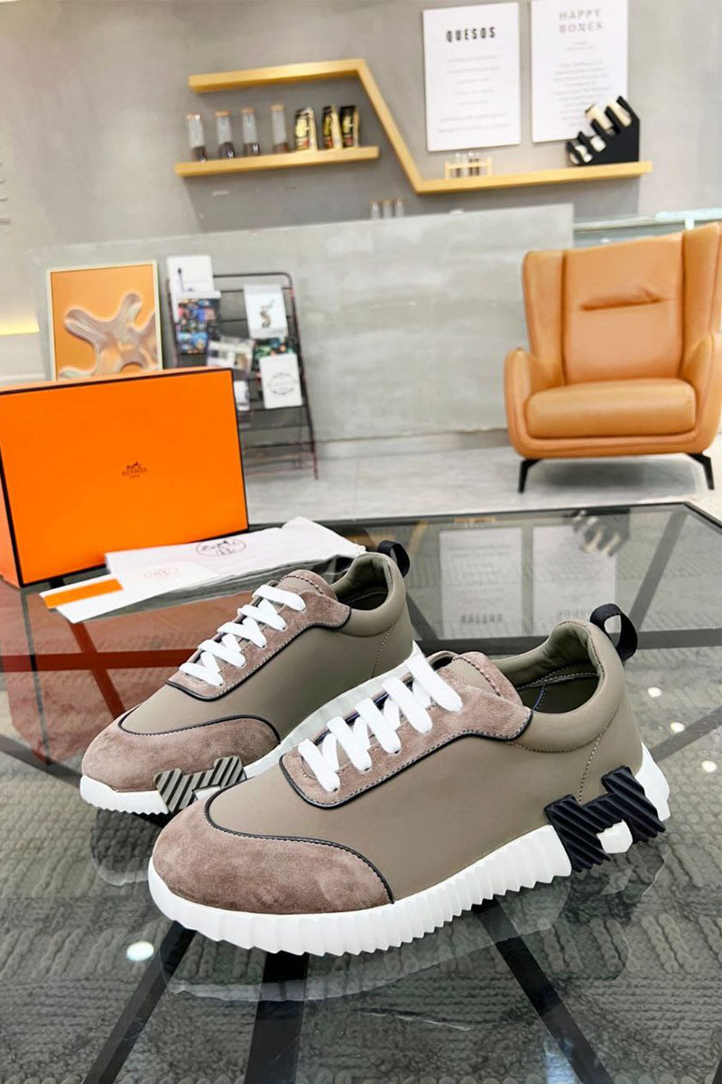 Hermes Мужские замшевые кроссовки Bouncing - Beige