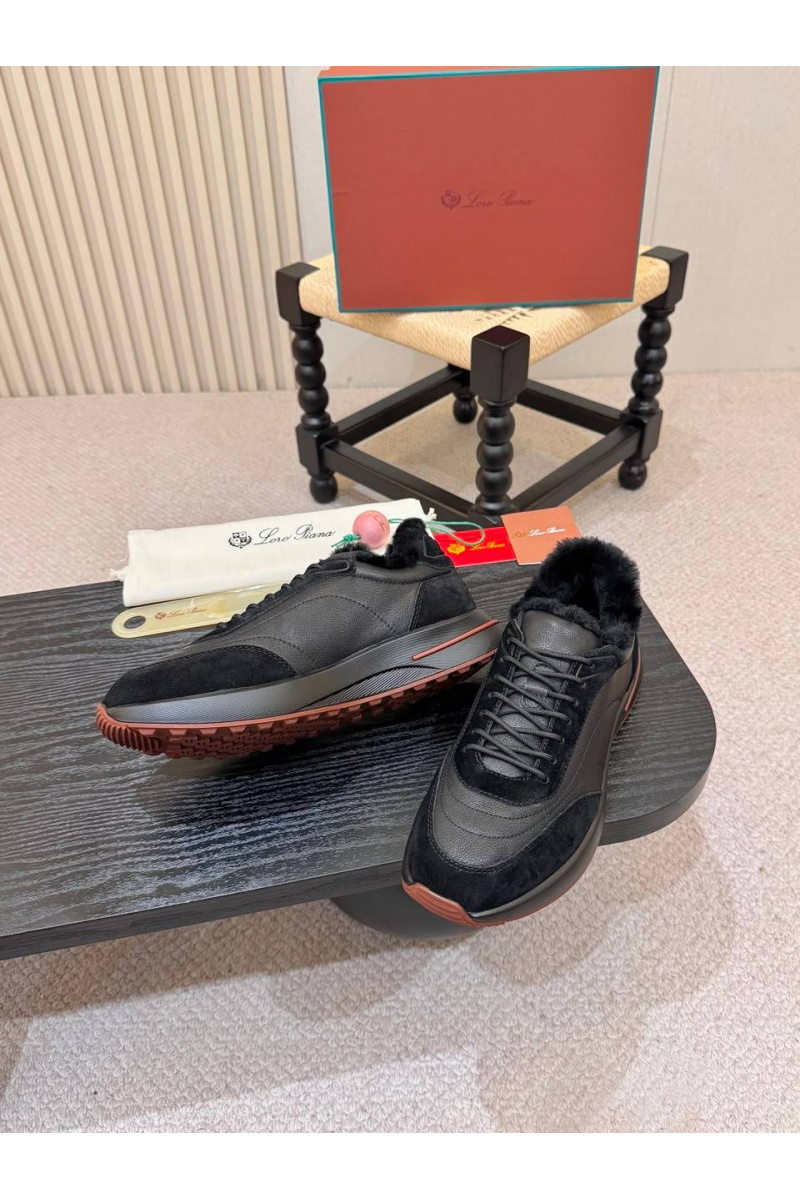 Loro Piana Кроссовки с мехом Week End Walk Evo premium