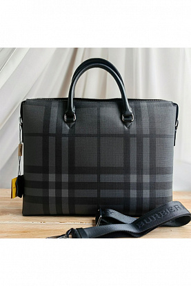 Кожаная сумка London Check briefcase 38x28 см