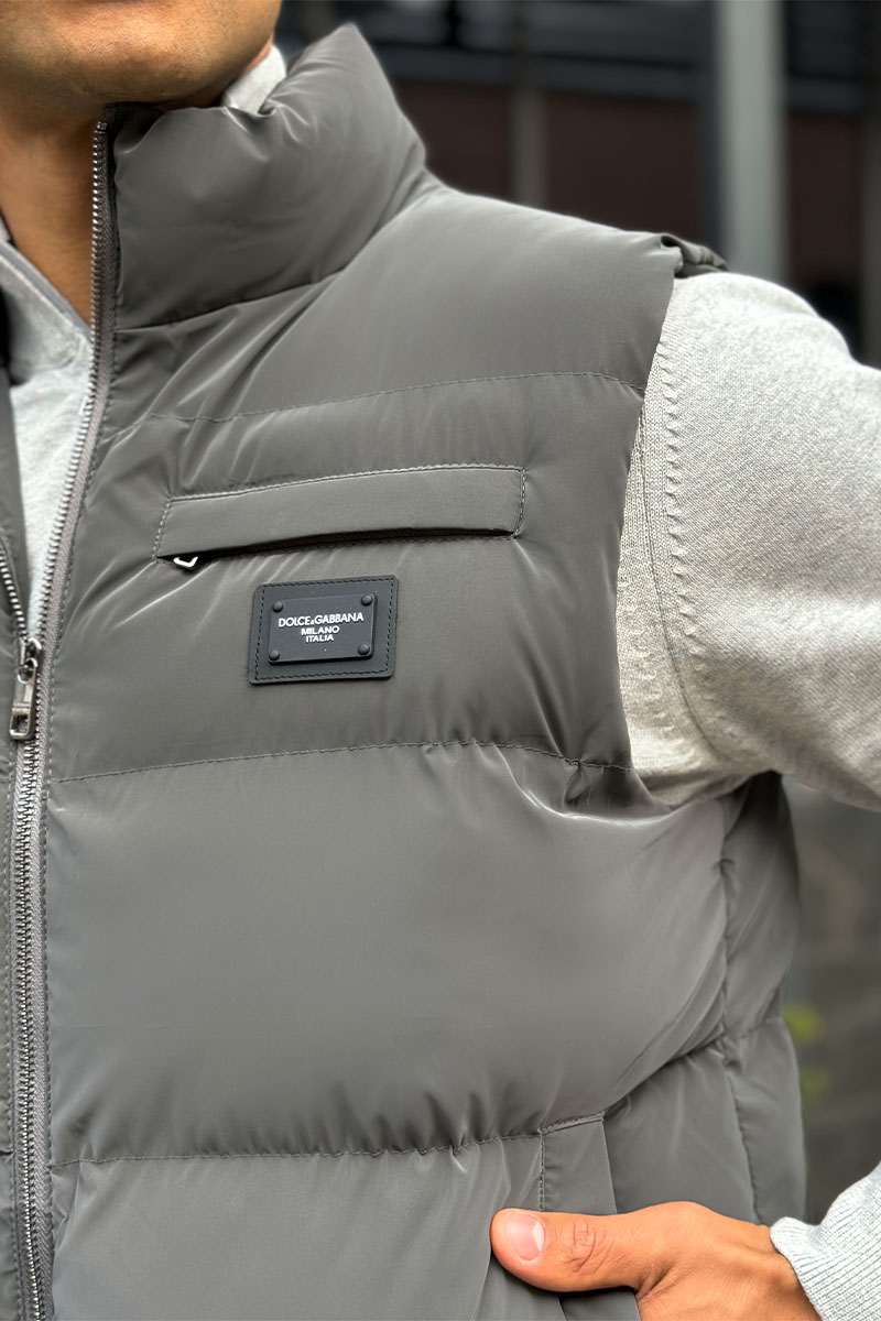Dоlсе & Gаbbаnа Мужской серый жилет logo-plaque 