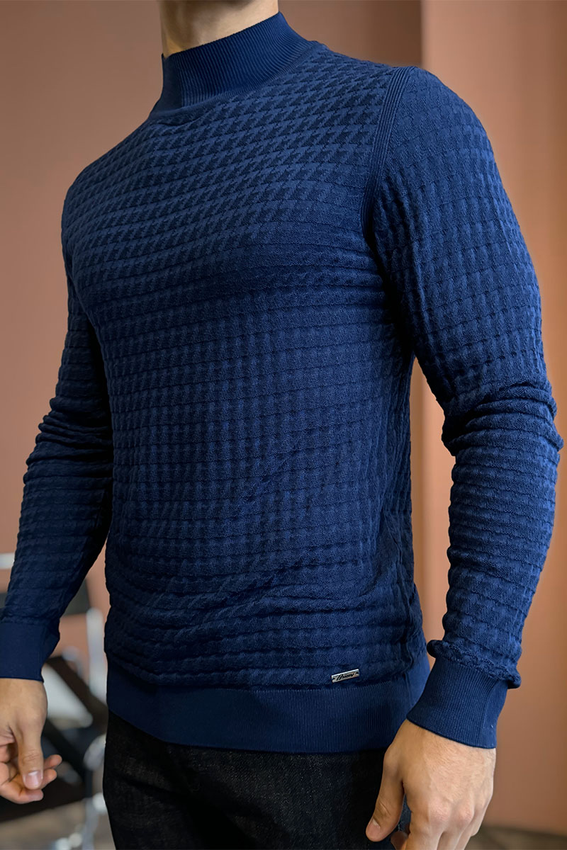 Brioni Мужская водолазка синего цвета