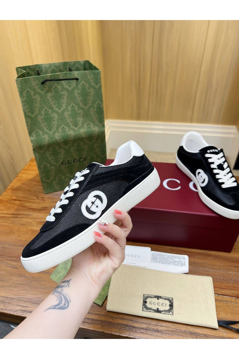 Gucci Женские замшевые кеды Premium - Black