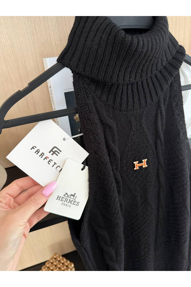 Hermes Женское вязаное платье Hermes Premium - Black