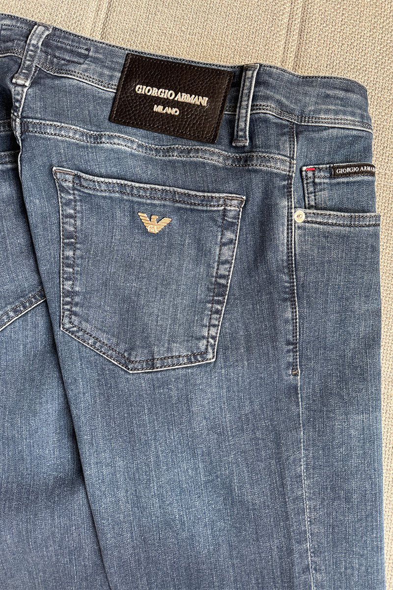 Emporio Armani EA7 Мужские джинсы синего цвета regular fit