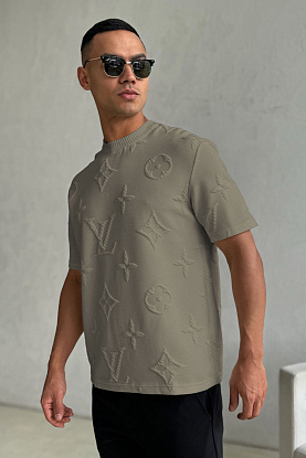 Оверсайз футболка Embossed Monogram - Beige