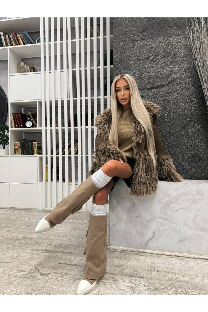 Designer Clothing Женская дубленка коричневого цвета