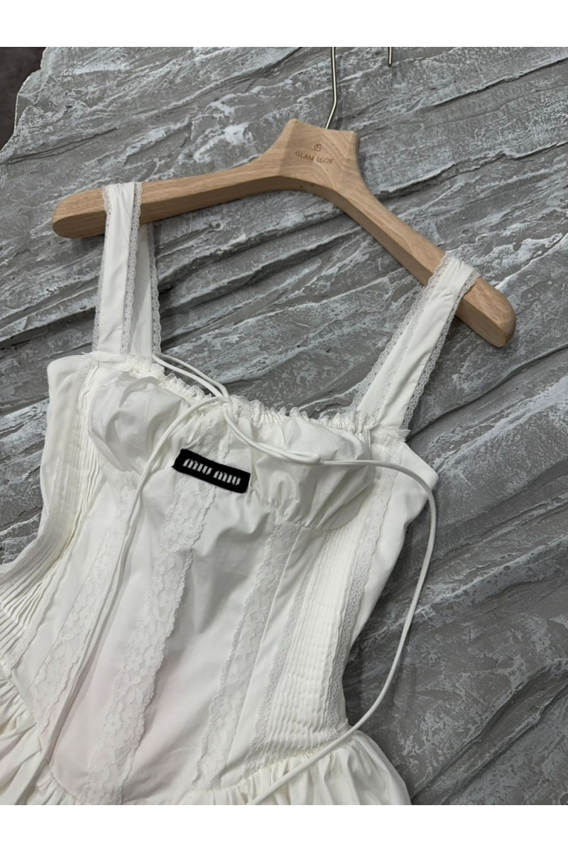 MIU MIU Белое женское платье 