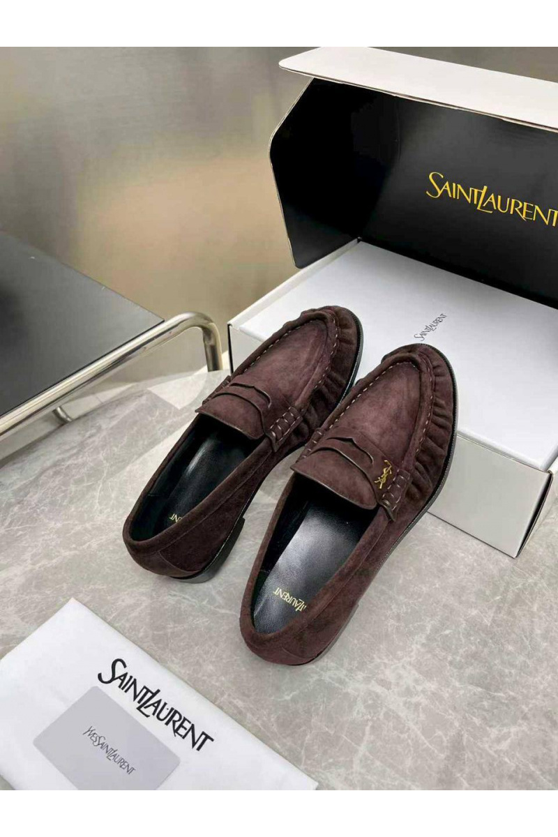 Yves Saint Laurent Женские замшевые лоферы premium