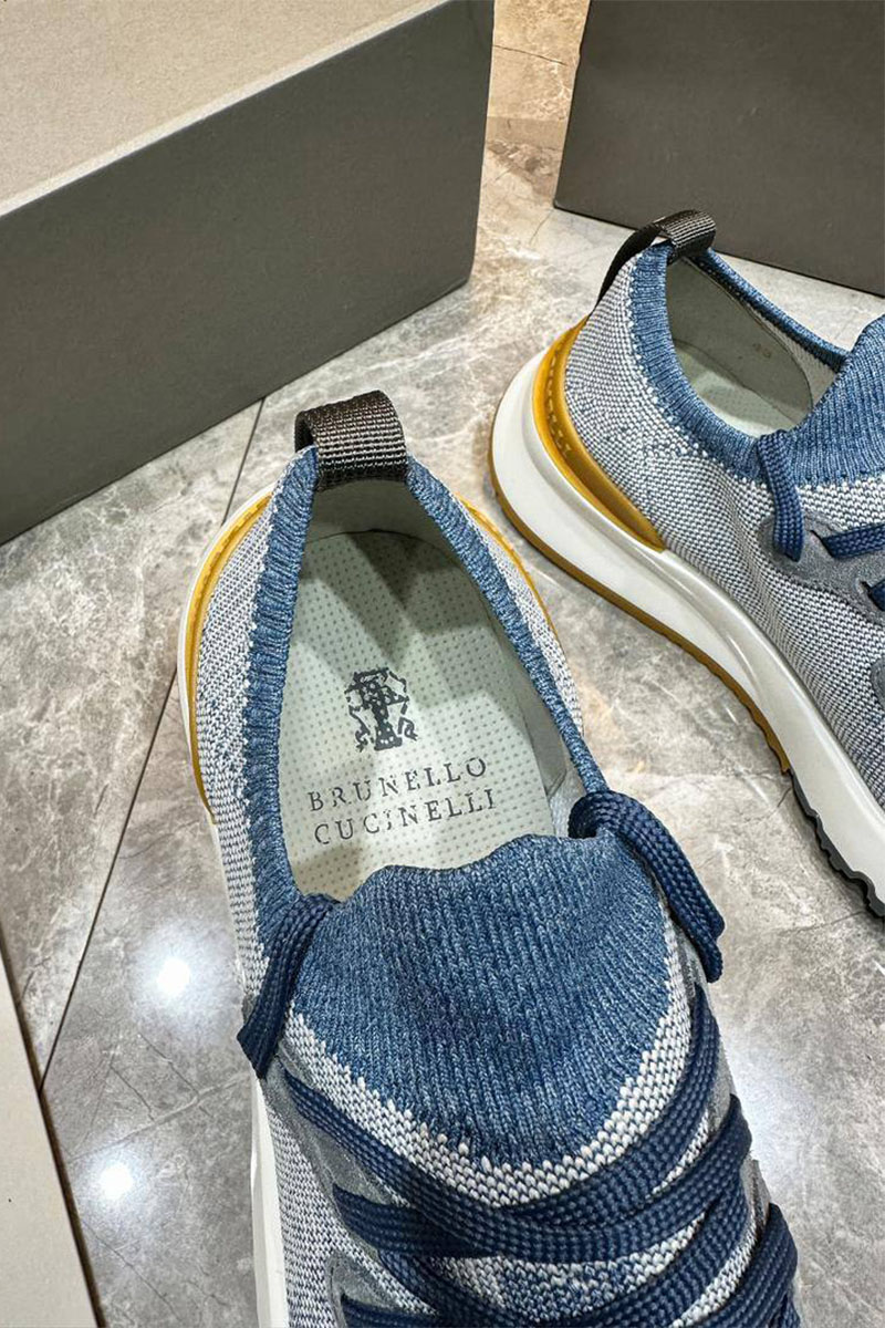 Brunеllо Сuсinеlli Текстильные кроссовки голубого цвета