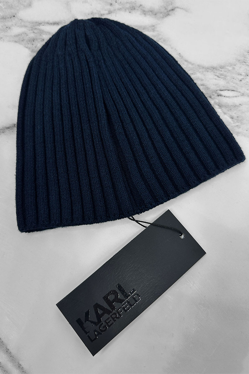Company КL Мужская шапка тёмно-синего цвета logo-patch