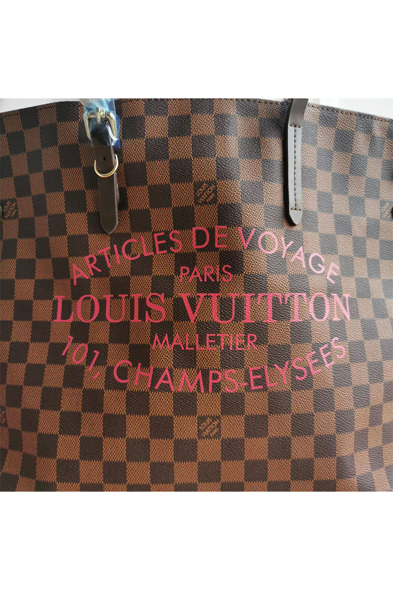 Lоuis Vuittоn Женская кожаная сумка Neverfull Articles de Voyage 45x31 см (2 расцветки)