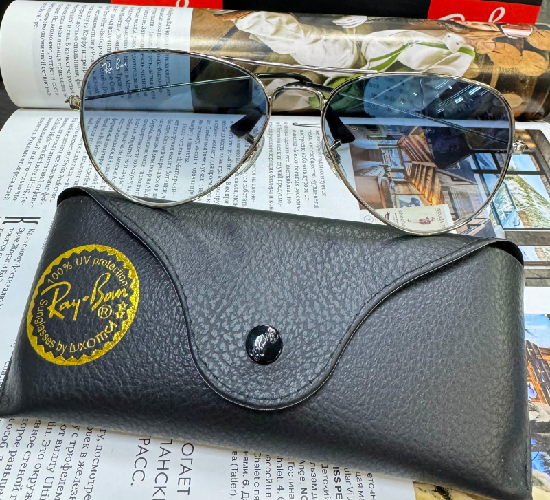 Ray Ban Солнцезащитные очки Aviator Large Metal - Blue