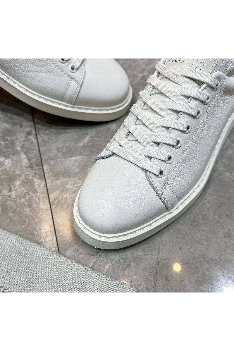 Designer Мужские кроссовки grain leather - White
