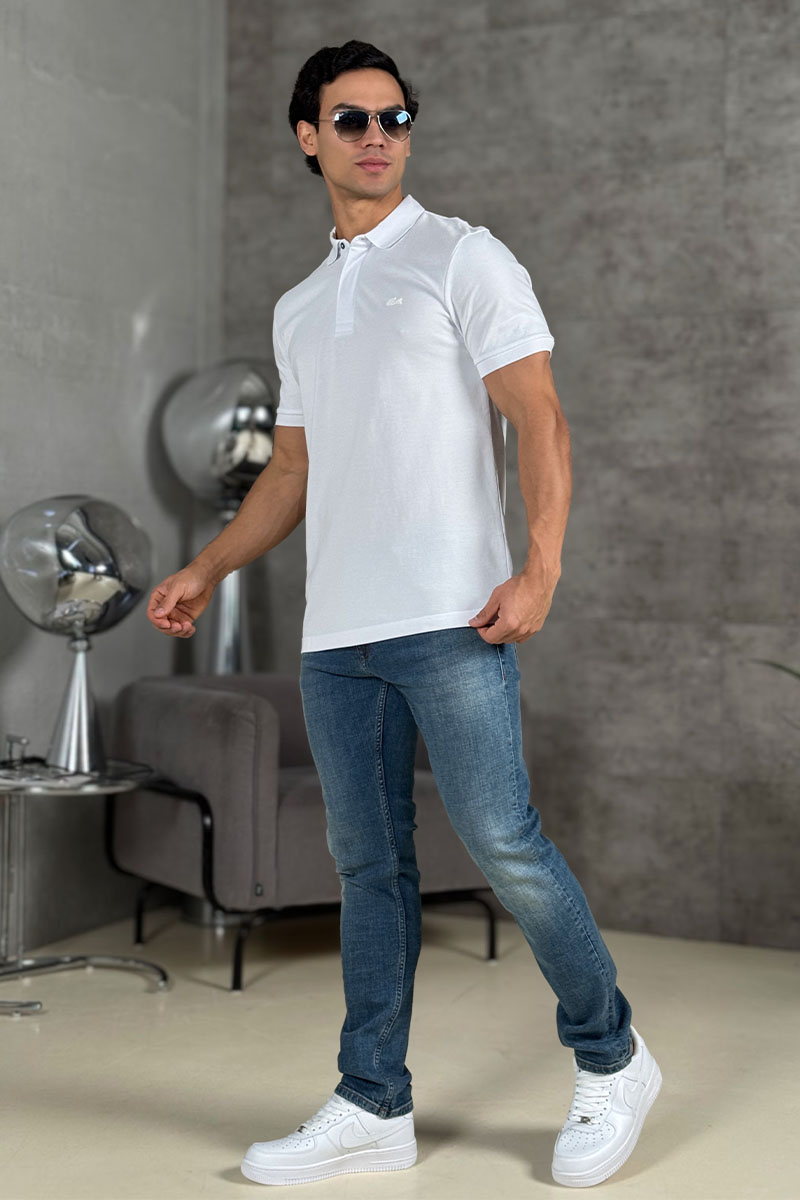 Lacoste Мужское поло белого цвета 