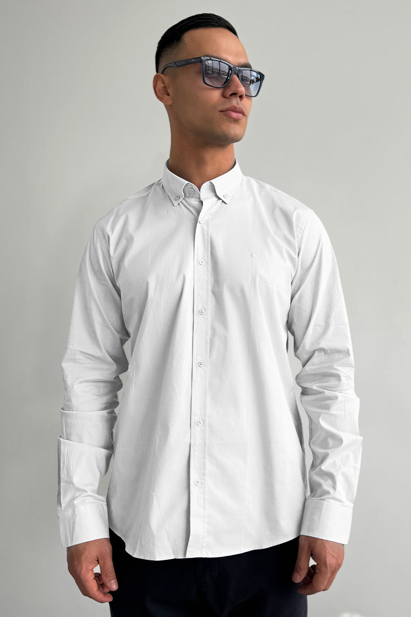 Paul & Shark Рубашка белого цвета logo-embroidered