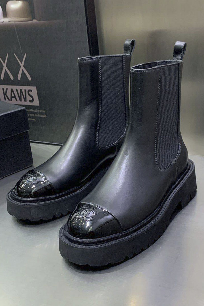 Chаnеl Женские кожаные сапоги Cruise premium - Black