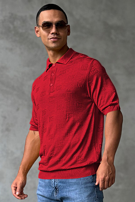 Мужское поло monogram all-over - Red 