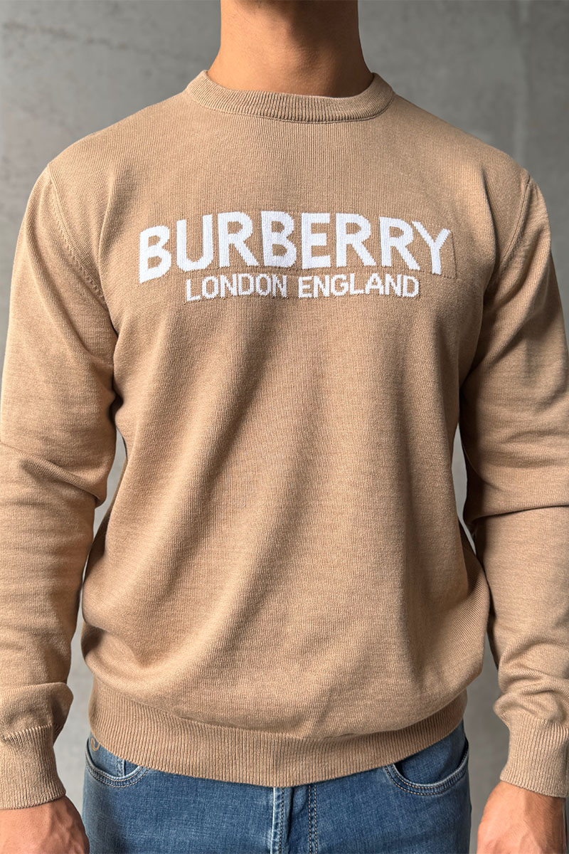 Burberry Мужской джемпер logo-intarsia - Beige 